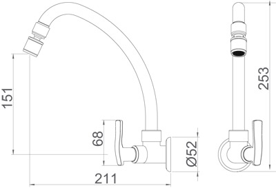 TORNEIRA LORENZETTI 1168 C-29 PIA B. MOVEL PAREDE LOREN ONE