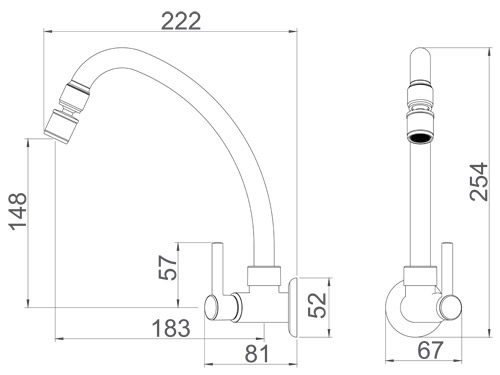 TORNEIRA LORENZETTI 1168 C-31 B. MOVEL PAREDE LORENFIT SLIM
