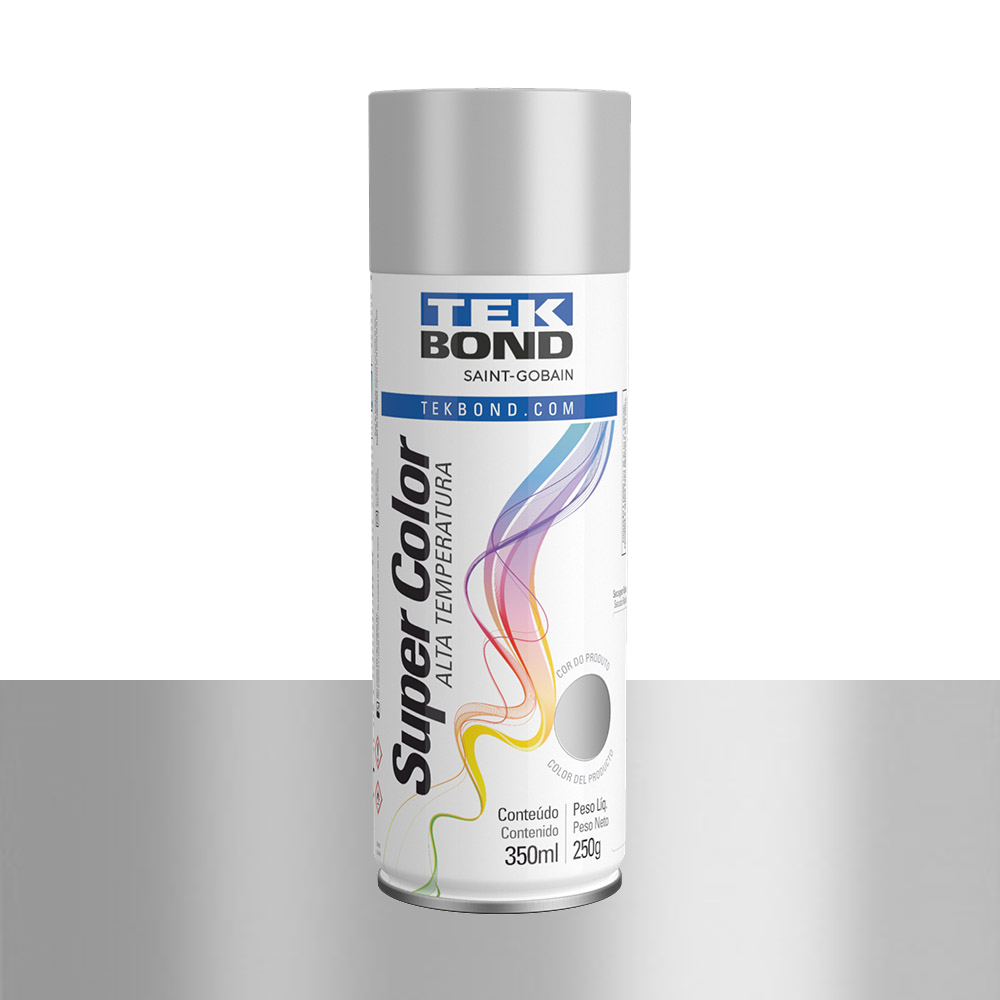 TINTA SPRAY TEK BOND A/TEMPERATURA ALUMINIO 350ML/250GR
