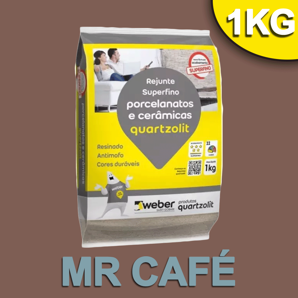 REJUNTE QUARTZOLIT (PORCELANATO) MARROM CAFE 1,0 KG.