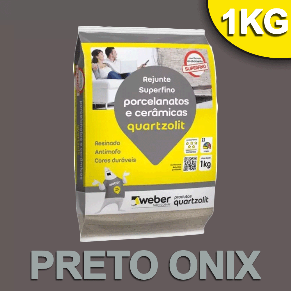 REJUNTE QUARTZOLIT (PORCELANATO) ONIX 1,0 KG.
