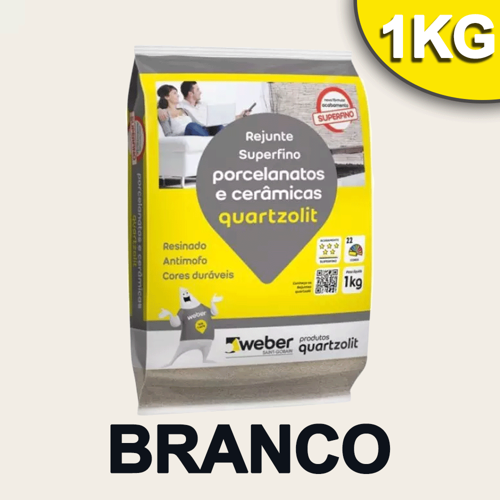 REJUNTE QUARTZOLIT (PORCELANATO) BRANCO 1,0 KG.