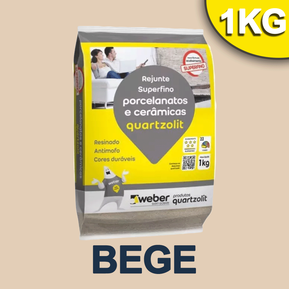 REJUNTE QUARTZOLIT (PORCELANATO) BEGE 1,0 KG.