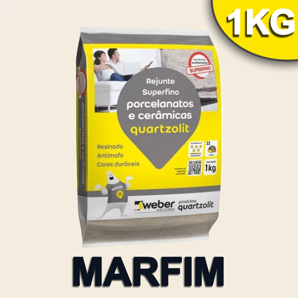 REJUNTE QUARTZOLIT (PORCELANATO) MARFIM 1,0 KG.