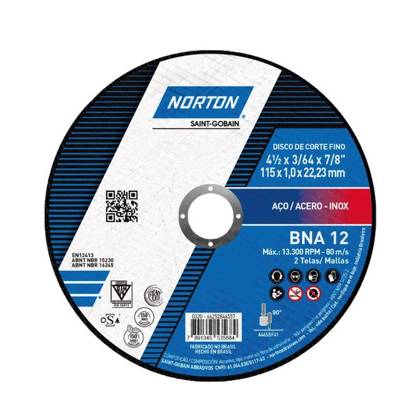 DISCO CORTE NORTON BNA12 115,0 X 1,0 X 22,2