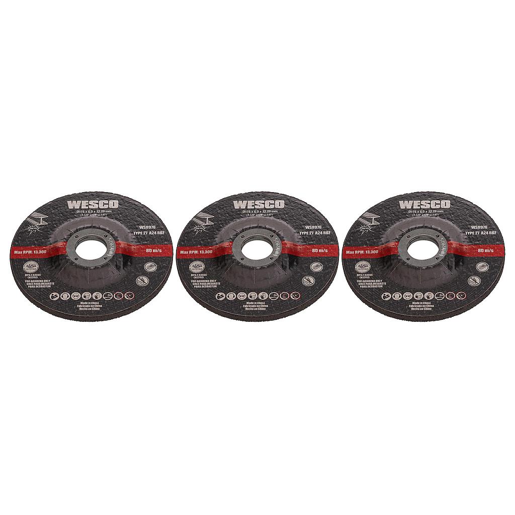 WESCO (DISCO DE DESBASTE WS8970.1) 115,0 X 6,0 X 22,2 C/3