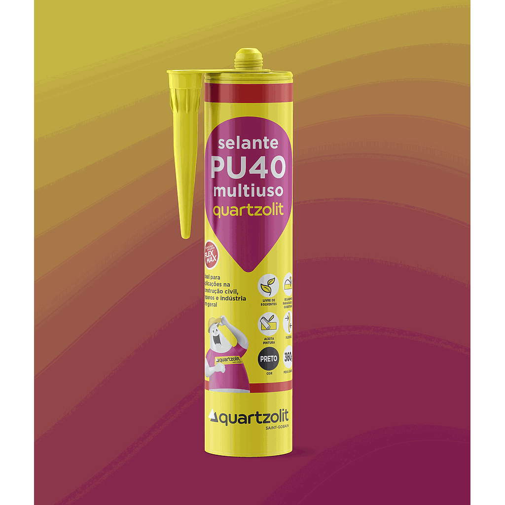 SELANTE PU40 QUARTZOLIT 360GR PRETO