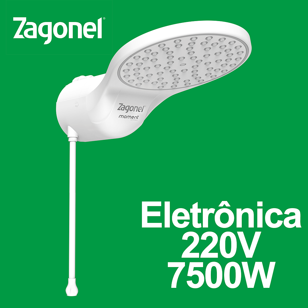 DUCHA ZAGONEL MOMENT ELETRONICA 220V 7500W BRANCA