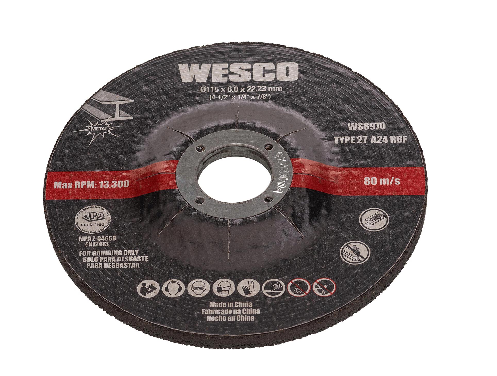 WESCO (DISCO DE DESBASTE WS8970.1) 115,0 X 6,0 X 22,2 C/3