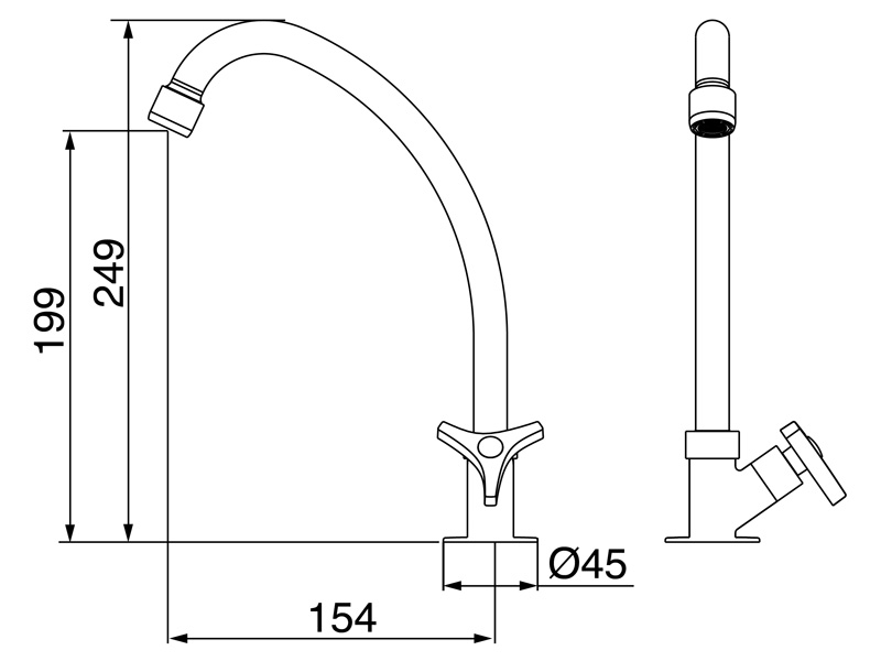 TORNEIRA LORENZETTI 1167 C-30 PIA B. MOVEL MESA LORENWAY