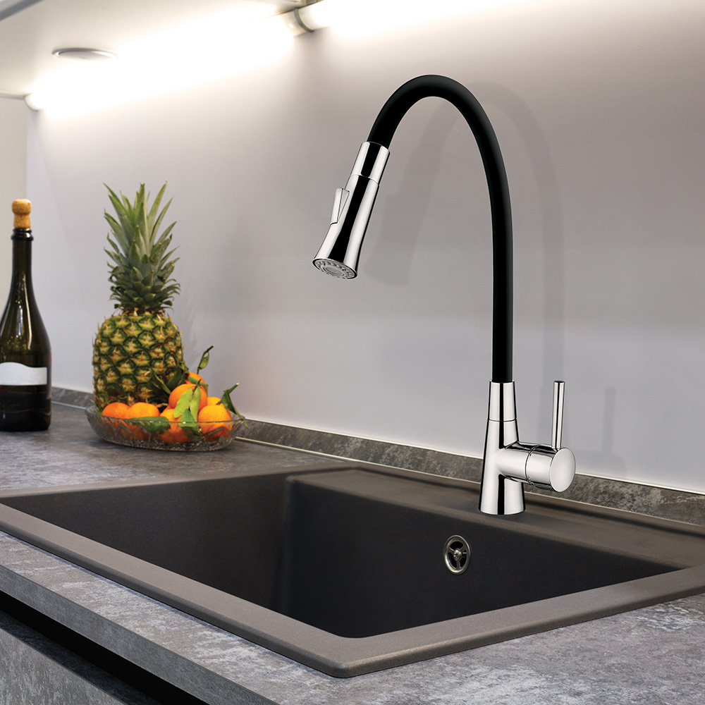 TORNEIRA LORENZETTI 2257 B-27 MISTURADOR PIA MONOCOMANDO FLEX BLACK