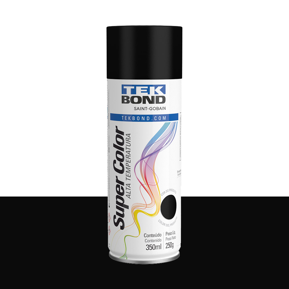 TINTA SPRAY TEK BOND A/TEMPERATURA PRETO FOSCO 350ML/250GR