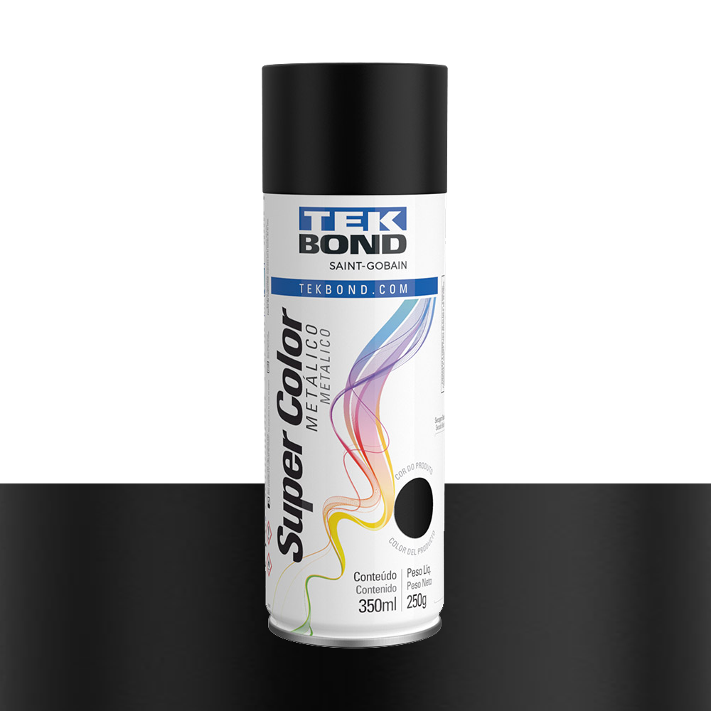 TINTA SPRAY TEK BOND METALICO PRETO 350ML/250GR