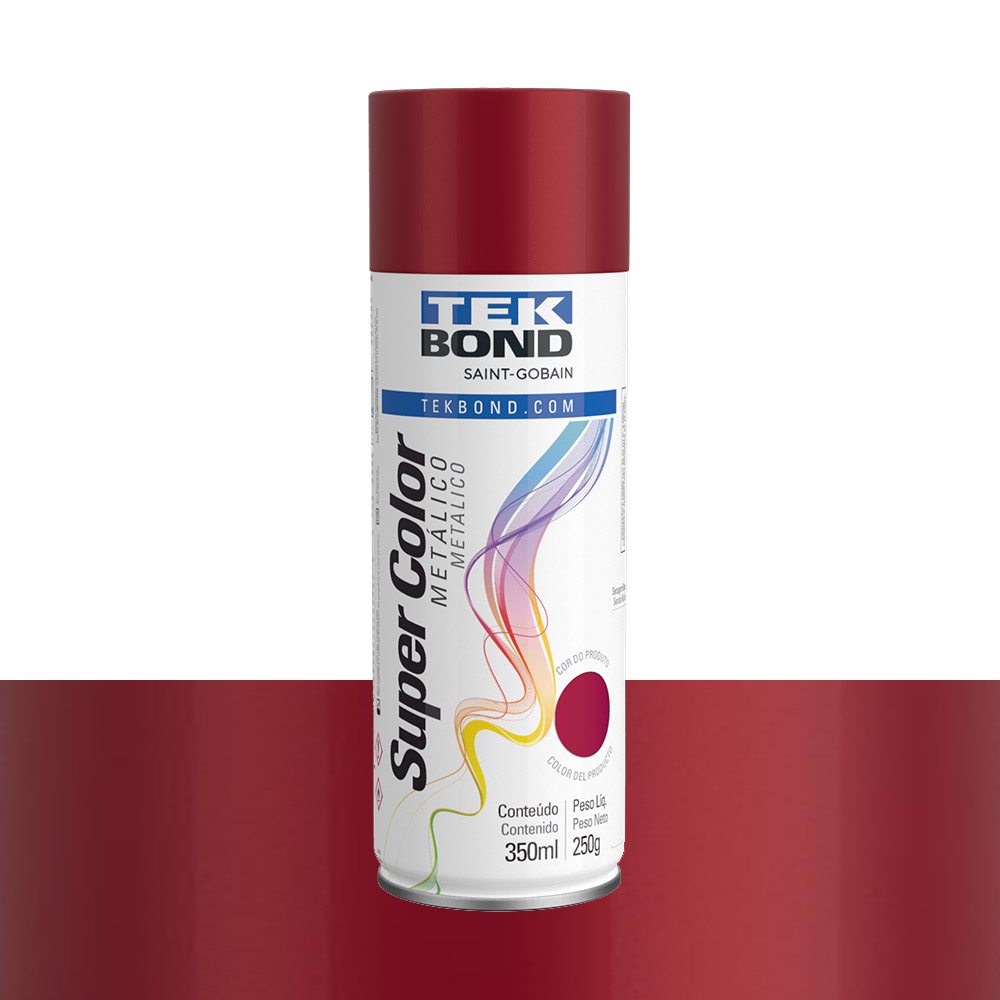 TINTA SPRAY TEK BOND METALICO VERMELHO 350ML/250GR