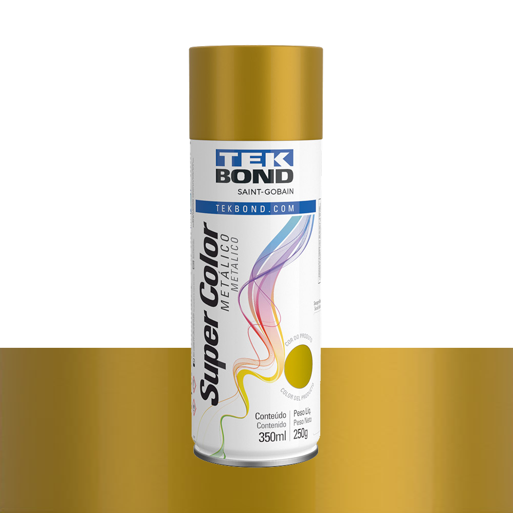 TINTA SPRAY TEK BOND METALICO OURO 350ML/250GR