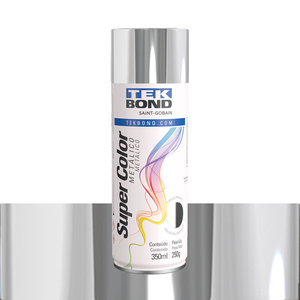 TINTA SPRAY TEK BOND METALICO CROMADO 350ML/250GR