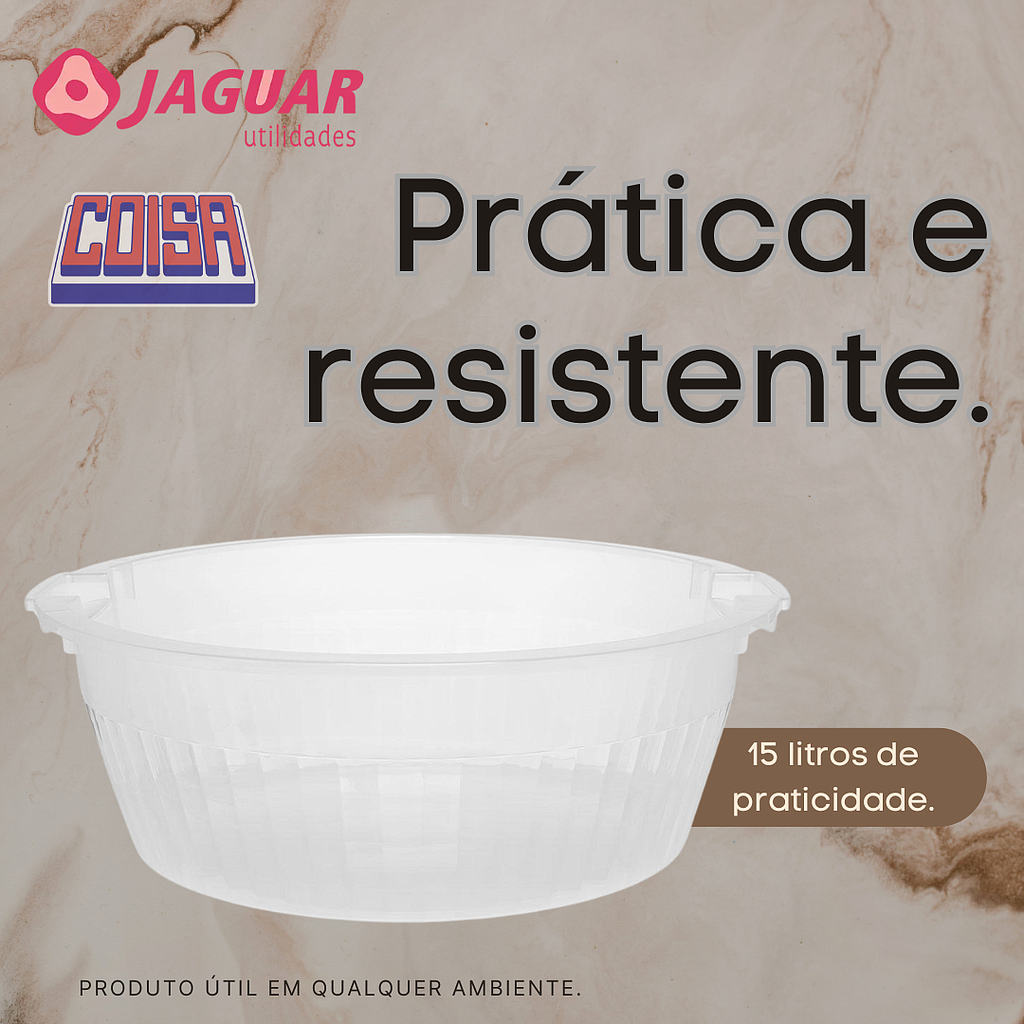 BACIA JAGUAR 15L (528) TRANSPARENTE