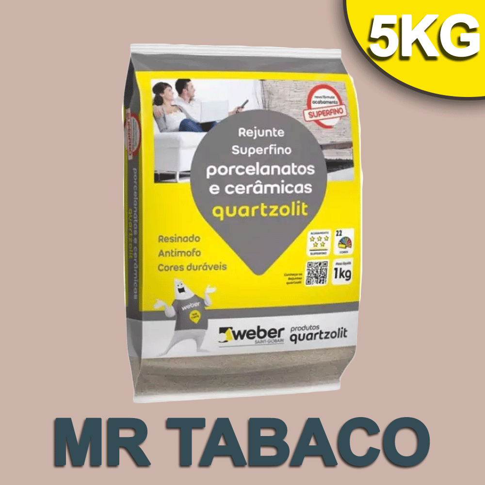 REJUNTE QUARTZOLIT (PORCELANATO) MARROM TABACO 5,0 KG.