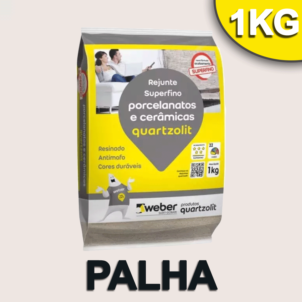 REJUNTE QUARTZOLIT (PORCELANATO) PALHA 1,0 KG.