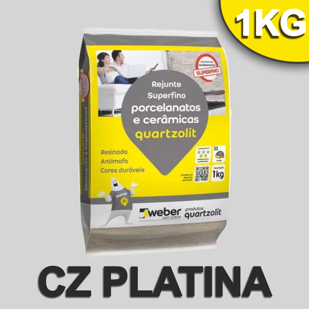 REJUNTE QUARTZOLIT (PORCELANATO) CZ PLATINA 1,0 KG.