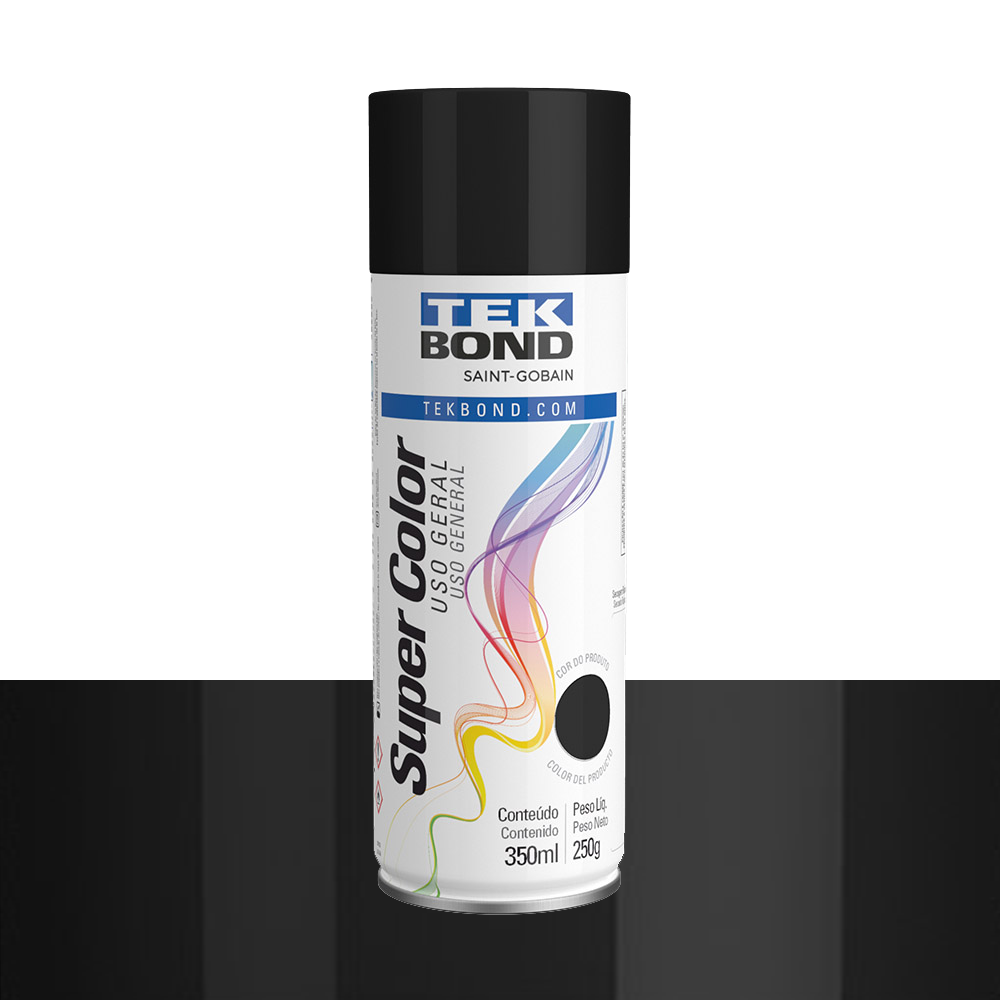 TINTA SPRAY TEK BOND PRETO BRILHANTE 350ML/250GR