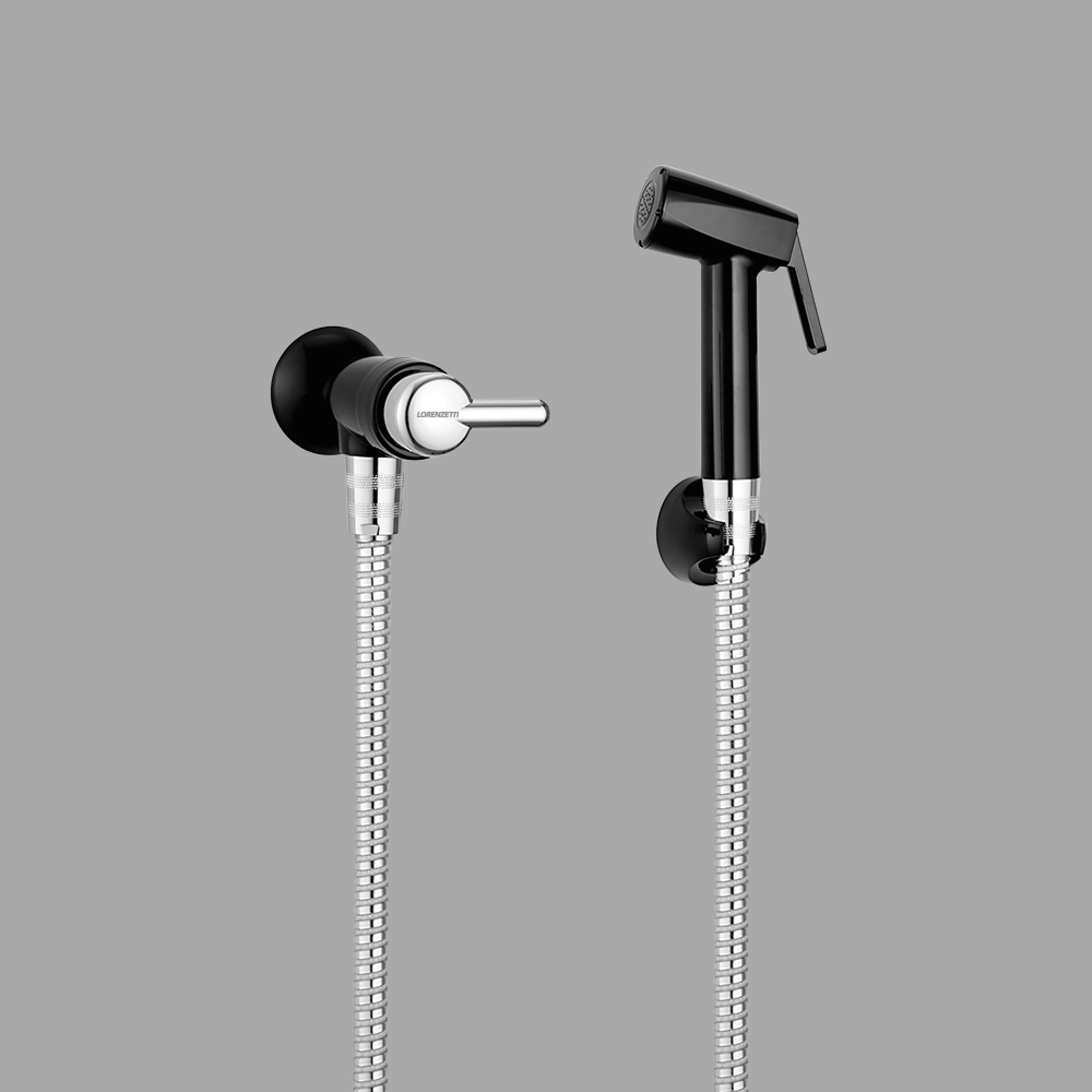 DUCHA HIGIENICA LORENZETTI FORTTI 1984 F31 PRETA/CROMADA