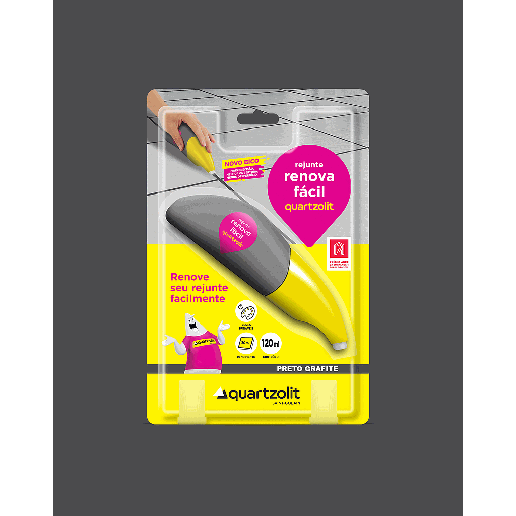 RENOVA FACIL REJUNTE QUARTZOLIT PRETO GRAFITE 120ML